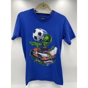 Vintage Logotel Alien Cosmo Soccer 1997 Single Stitch T Shirt Size Y2K Skate Big